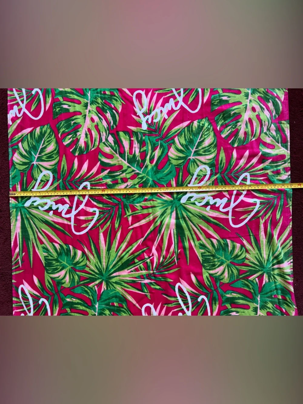 Juicy Couture Hot Fuchsia Tropical Foliage Beach Towel